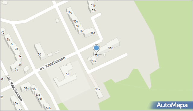 Szczecin, Osiedle Kasztanowe, 55b, mapa Szczecina