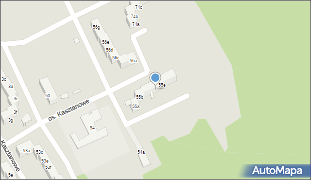 Szczecin, Osiedle Kasztanowe, 55d, mapa Szczecina