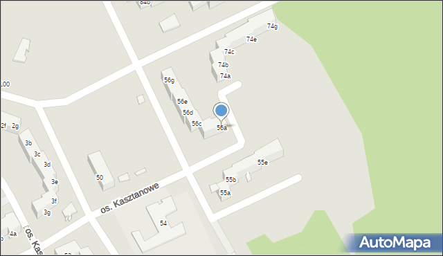 Szczecin, Osiedle Kasztanowe, 56a, mapa Szczecina