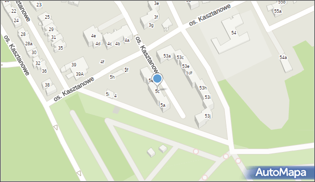 Szczecin, Osiedle Kasztanowe, 5c, mapa Szczecina