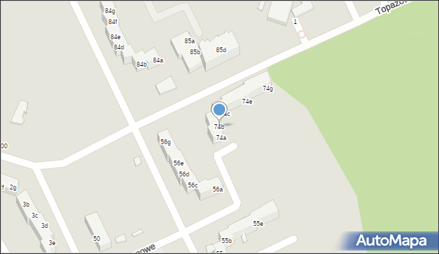 Szczecin, Osiedle Kasztanowe, 74b, mapa Szczecina