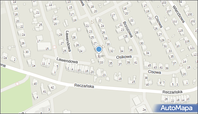 Szczecin, Osikowa, 31, mapa Szczecina