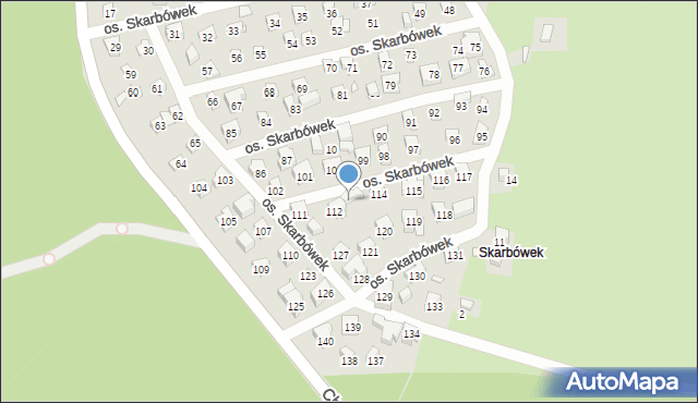 Szczecin, Osiedle Skarbówek, 113, mapa Szczecina