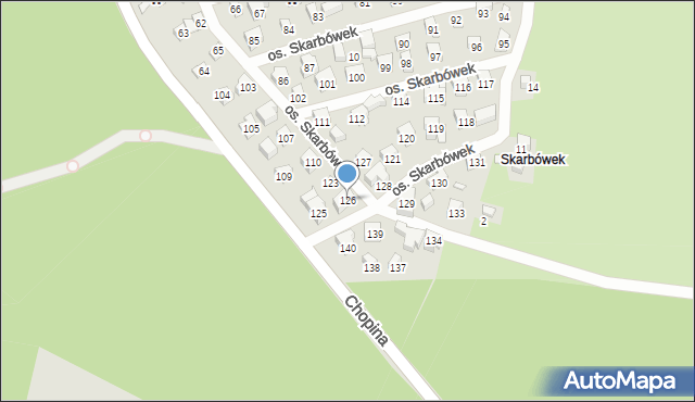 Szczecin, Osiedle Skarbówek, 126, mapa Szczecina