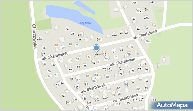 Szczecin, Osiedle Skarbówek, 35, mapa Szczecina