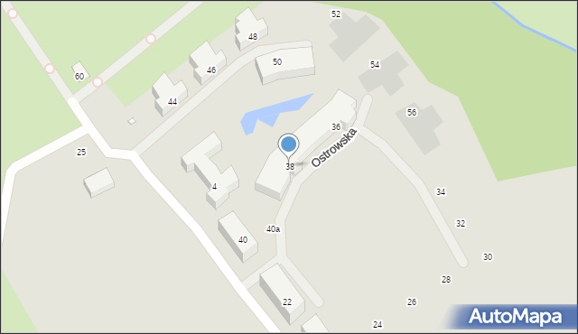 Szczecin, Ostrowska, 38, mapa Szczecina