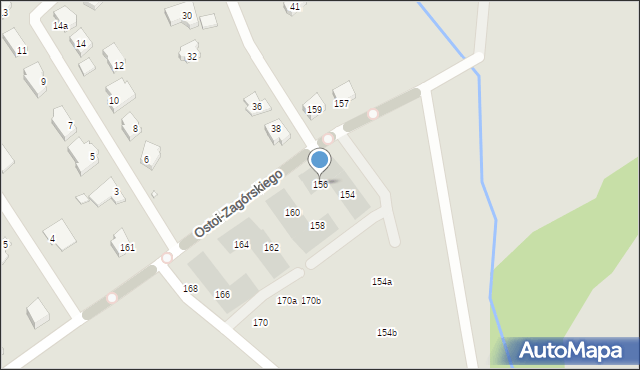 Szczecin, Ostoi-Zagórskiego Włodzimierza, 156, mapa Szczecina