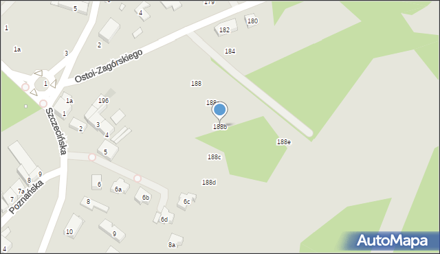 Szczecin, Ostoi-Zagórskiego Włodzimierza, 188b, mapa Szczecina