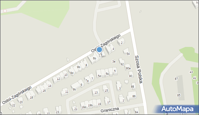 Szczecin, Ostoi-Zagórskiego Włodzimierza, 6a, mapa Szczecina