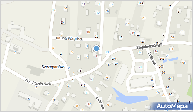 Szczepanów, Osiedle na Wzgórzu, 1, mapa Szczepanów