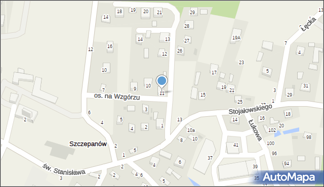 Szczepanów, Osiedle na Wzgórzu, 11, mapa Szczepanów