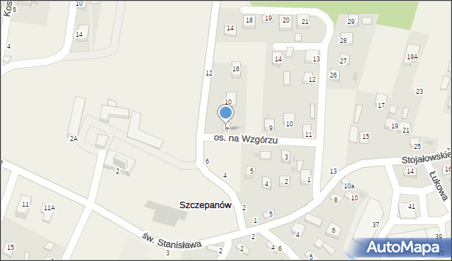 Szczepanów, Osiedle na Wzgórzu, 7, mapa Szczepanów