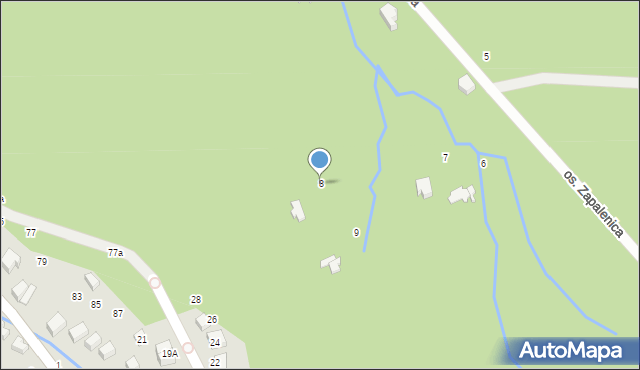 Szczyrk, Osiedle Zapalenica, 8, mapa Szczyrk