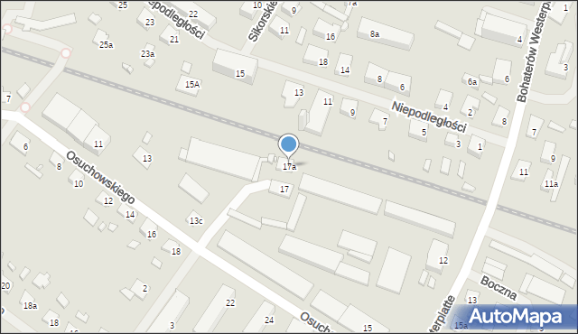 Szczytno, Osuchowskiego Antoniego, 17a, mapa Szczytno