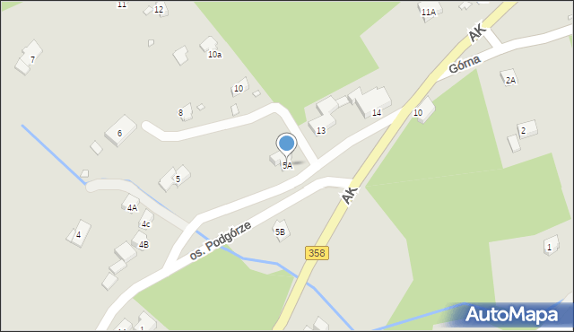 Szklarska Poręba, Osiedle Podgórze, 5A, mapa Szklarska Poręba