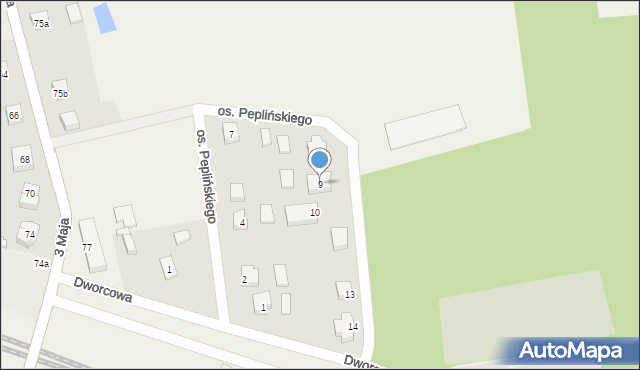 Szlachta, Osiedle Peplińskiego Stanisława, ks. kan., 9, mapa Szlachta