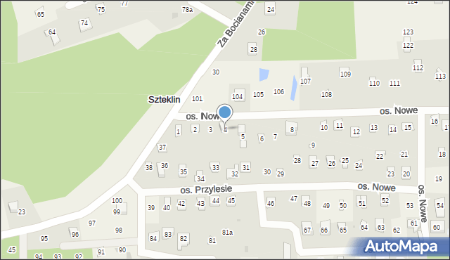 Szteklin, Osiedle Nowe, 4, mapa Szteklin