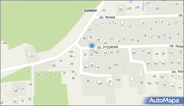 Szteklin, Osiedle Nowe, 41, mapa Szteklin