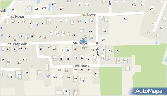 Szteklin, Osiedle Nowe, 52, mapa Szteklin