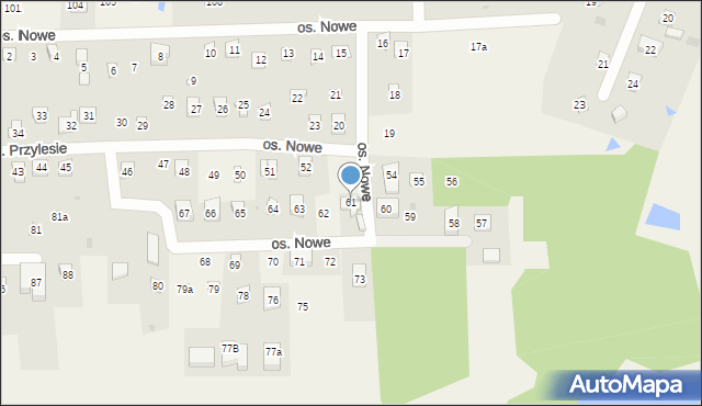 Szteklin, Osiedle Nowe, 61, mapa Szteklin