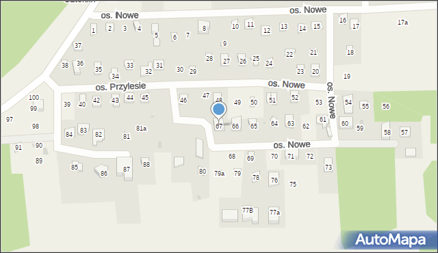 Szteklin, Osiedle Nowe, 67, mapa Szteklin