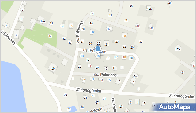 Szteklin, Osiedle Północne, 15, mapa Szteklin
