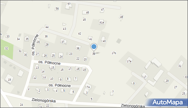 Szteklin, Osiedle Północne, 39, mapa Szteklin