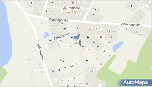 Szteklin, Osiedle Południowe, 28, mapa Szteklin