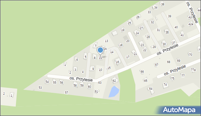 Szteklin, Osiedle Przylesie, 11, mapa Szteklin