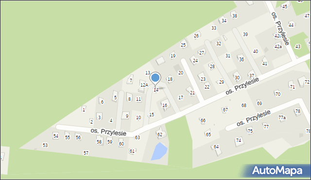 Szteklin, Osiedle Przylesie, 14, mapa Szteklin