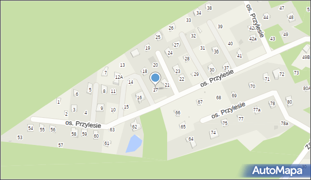 Szteklin, Osiedle Przylesie, 17, mapa Szteklin