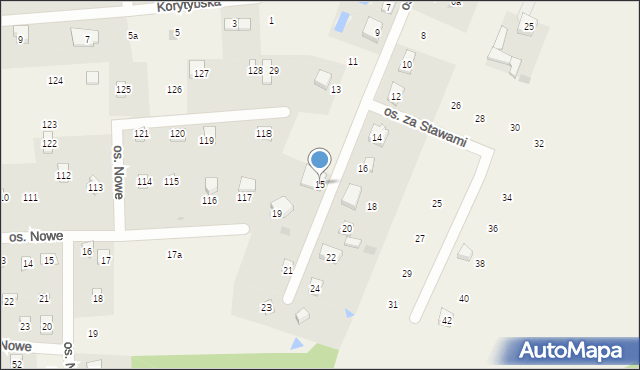 Szteklin, Osiedle za Stawami, 15, mapa Szteklin