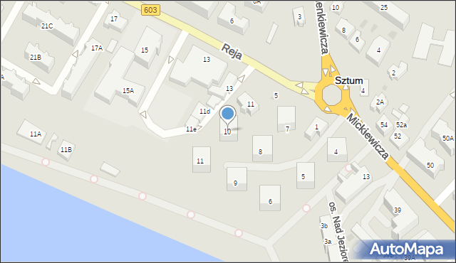 Sztum, Osiedle Nad Jeziorem, 10, mapa Sztum