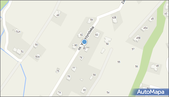 Targanice, Osiedle Wawrzynówka, 81, mapa Targanice