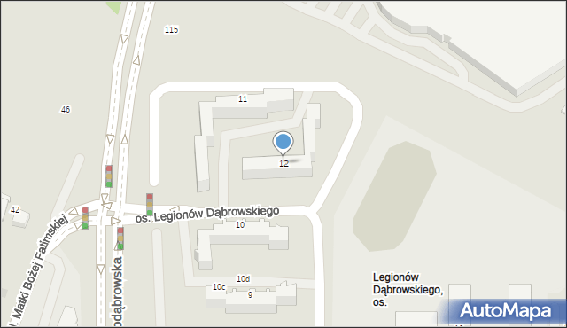 Tarnów, Osiedle Legionów Henryka Dąbrowskiego, 12, mapa Tarnów