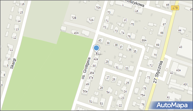 Trzcianka, Osiedle Grottgera Artura, 42, mapa Trzcianka