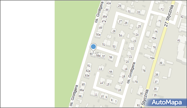 Trzcianka, Osiedle Grottgera Artura, 59a, mapa Trzcianka