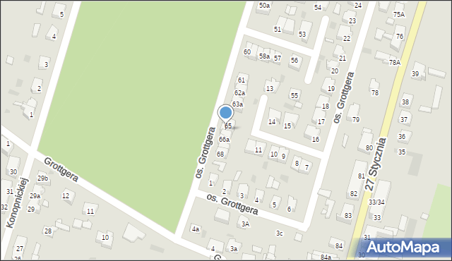 Trzcianka, Osiedle Grottgera Artura, 66, mapa Trzcianka