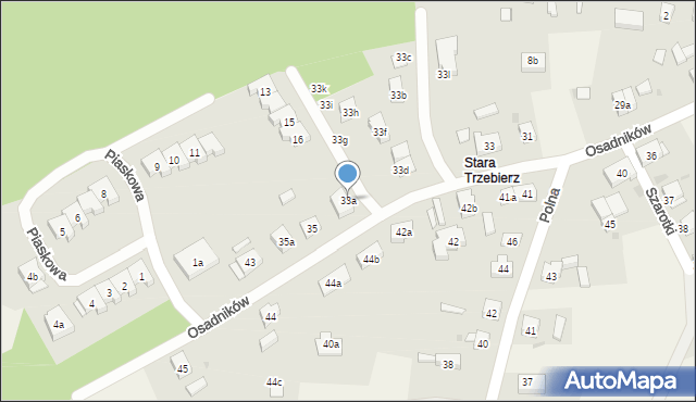 Trzebież, Osadników, 33a, mapa Trzebież