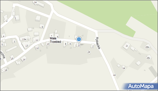 Trzebież, Osadników, 4, mapa Trzebież