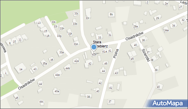 Trzebież, Osadników, 42b, mapa Trzebież