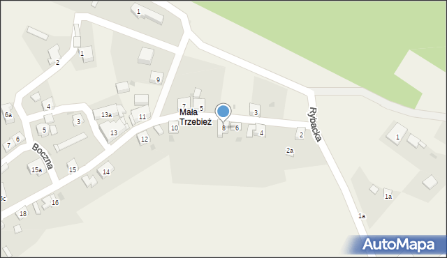 Trzebież, Osadników, 8, mapa Trzebież