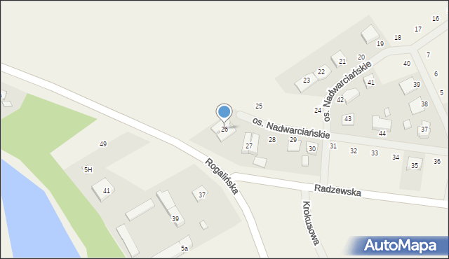 Trzykolne Młyny, Osiedle Nadwarciańskie, 26, mapa Trzykolne Młyny