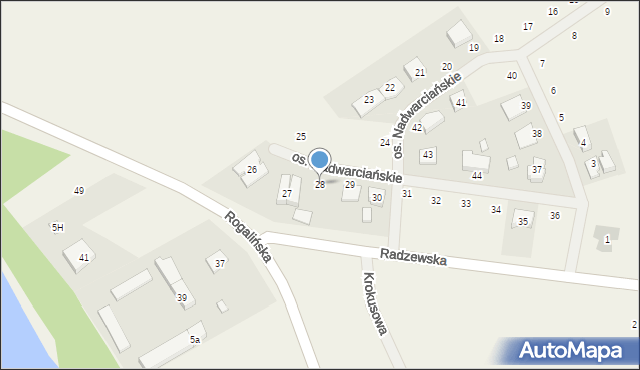 Trzykolne Młyny, Osiedle Nadwarciańskie, 28, mapa Trzykolne Młyny