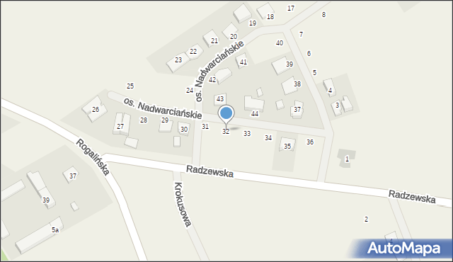 Trzykolne Młyny, Osiedle Nadwarciańskie, 32, mapa Trzykolne Młyny