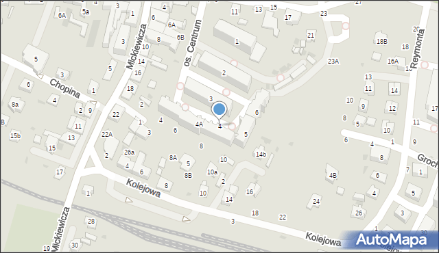 Tuchów, Osiedle Centrum, 4, mapa Tuchów