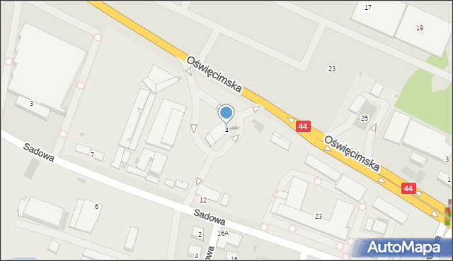 Tychy, Oświęcimska, 4, mapa Tychów