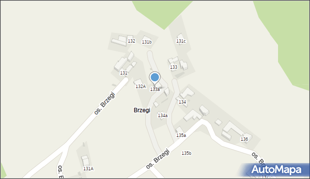 Tylmanowa, Osiedle Brzegi, 133a, mapa Tylmanowa