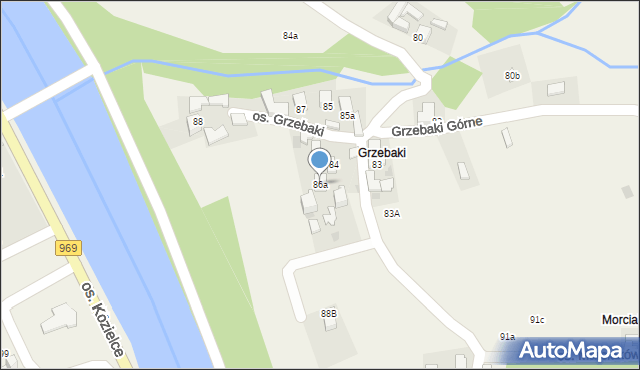 Tylmanowa, Osiedle Grzebaki, 86a, mapa Tylmanowa