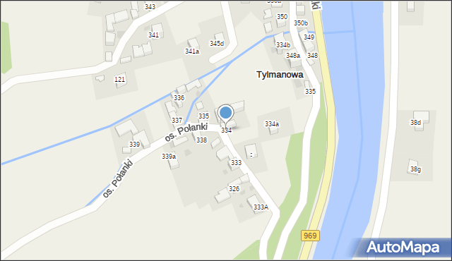 Tylmanowa, Osiedle Hardopadły, 334, mapa Tylmanowa